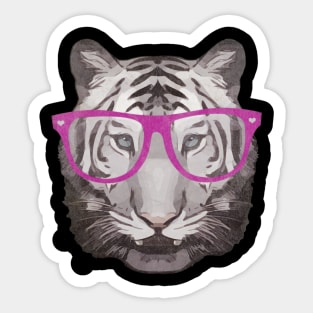 Tiger face nerd vintage look 80s Sticker